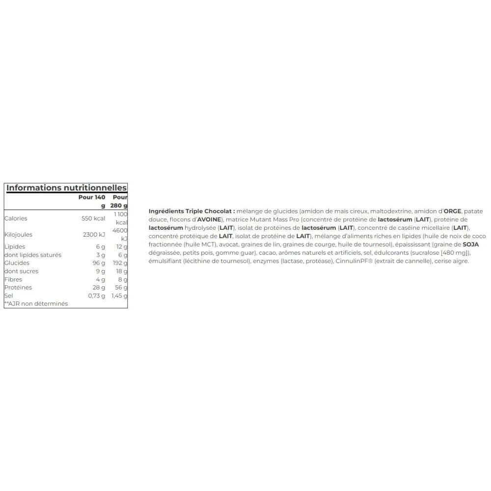 Gainers - Mutant Masse (6800g) - Dreifach-schokolade 2/2