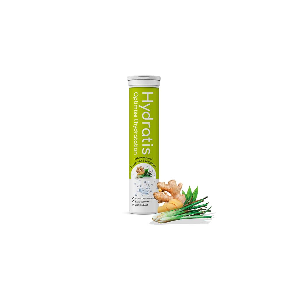 Hydratis - Électrolytes Et Hydratation | Tube Hydratis (20 Tabs) | Citronnelle Et Gingembre - Boisson Isotonique - Decathlon