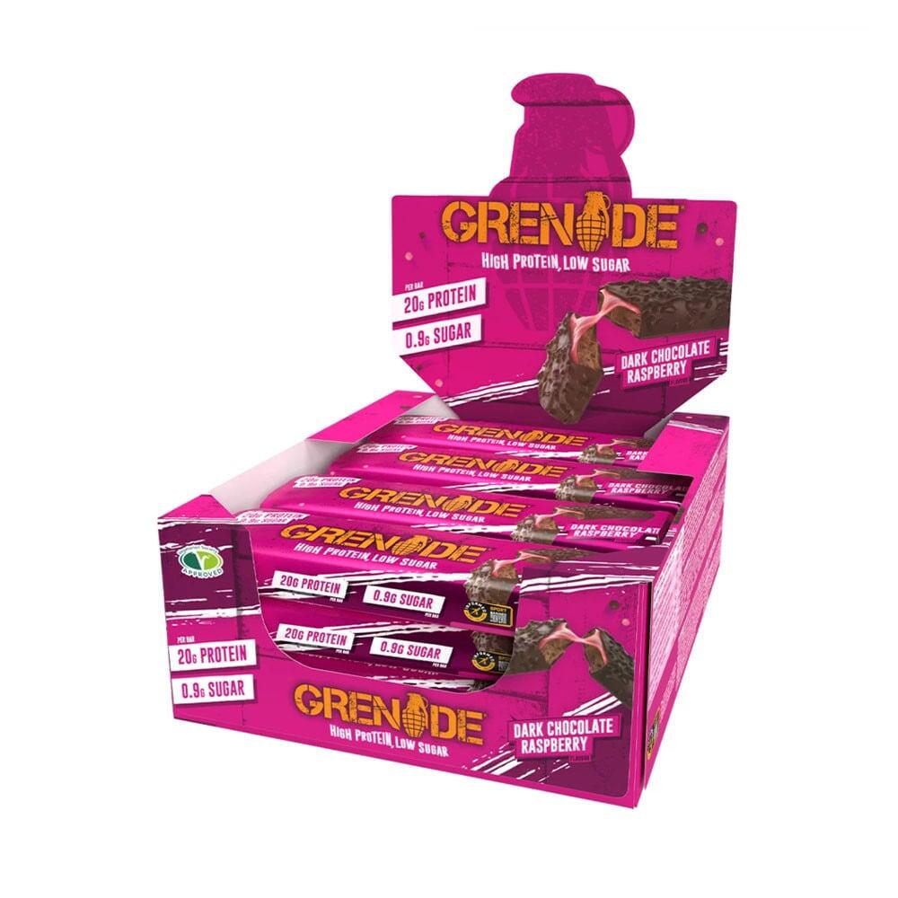 GRENADE Eiwitrepen - Koolhydraat Killa Reep (12x60g) - Zwarte Chocolade Framboos