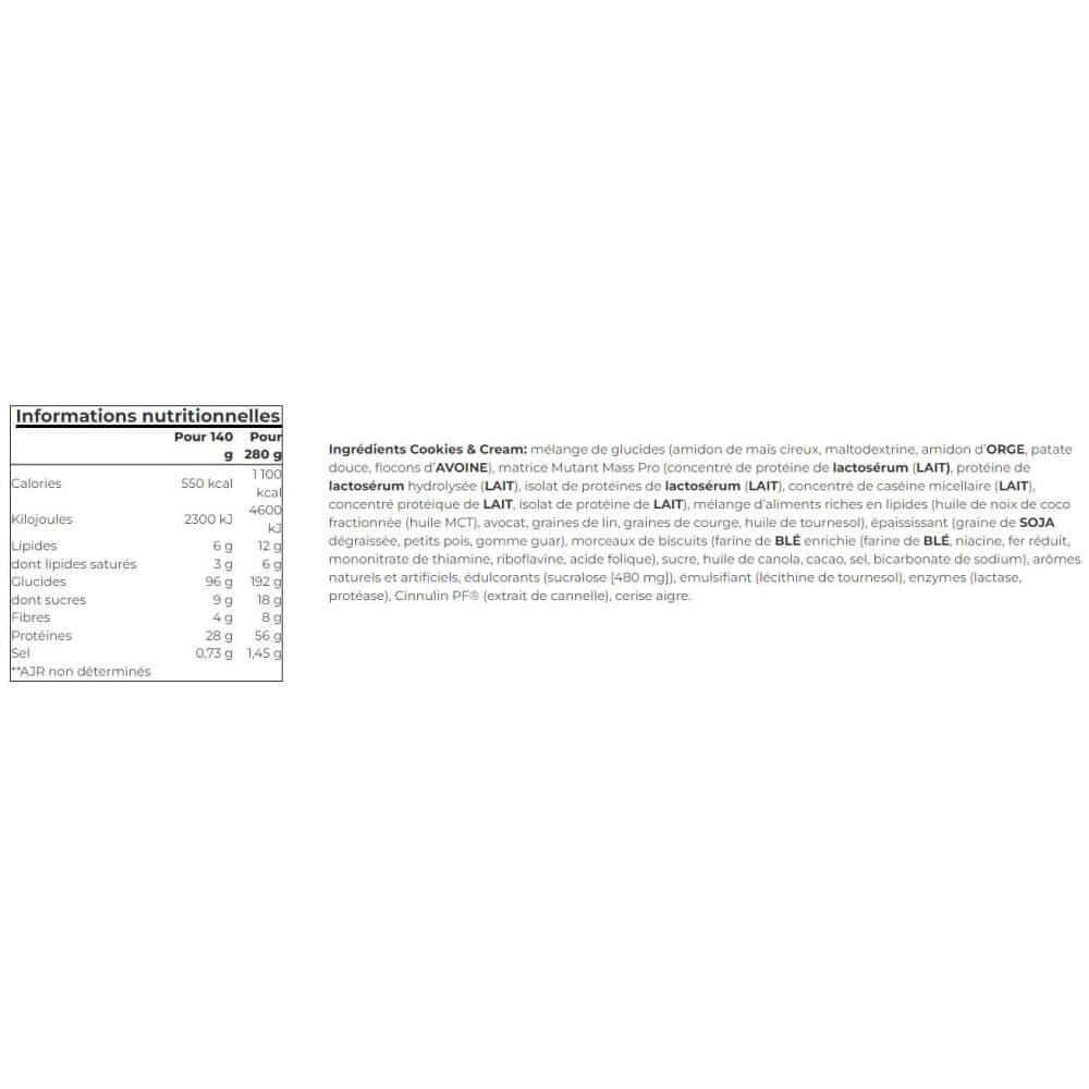 Gainers | Mutant Mass (6800g) | Cookies Et Cream 2/2
