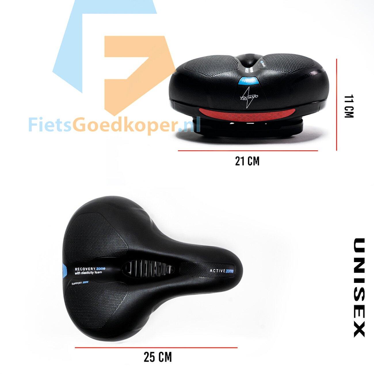 Voltano Fietszadel Met Gelpads - Zwart/Blauw - Unisex -   Zadelstrop 5/7