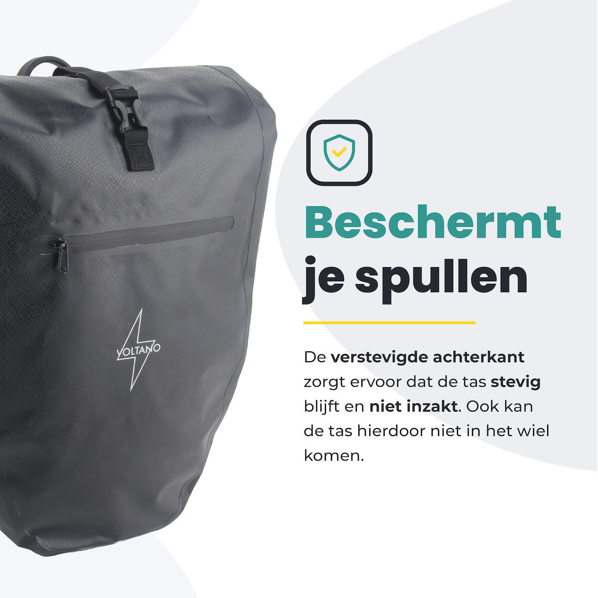 Voltano Luxe Fietstas 28L - Greek Zwart - Enkele Pakaftas - 100% Waterdicht 4/7