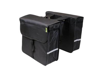 Dresco dubbele fietstas luxe shopper - 40l - zwart