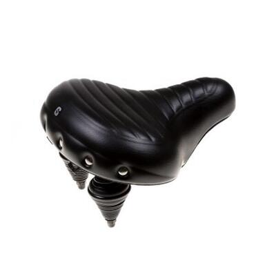 Selle comfort drifter fietszadel wave - zwart - met hangveren