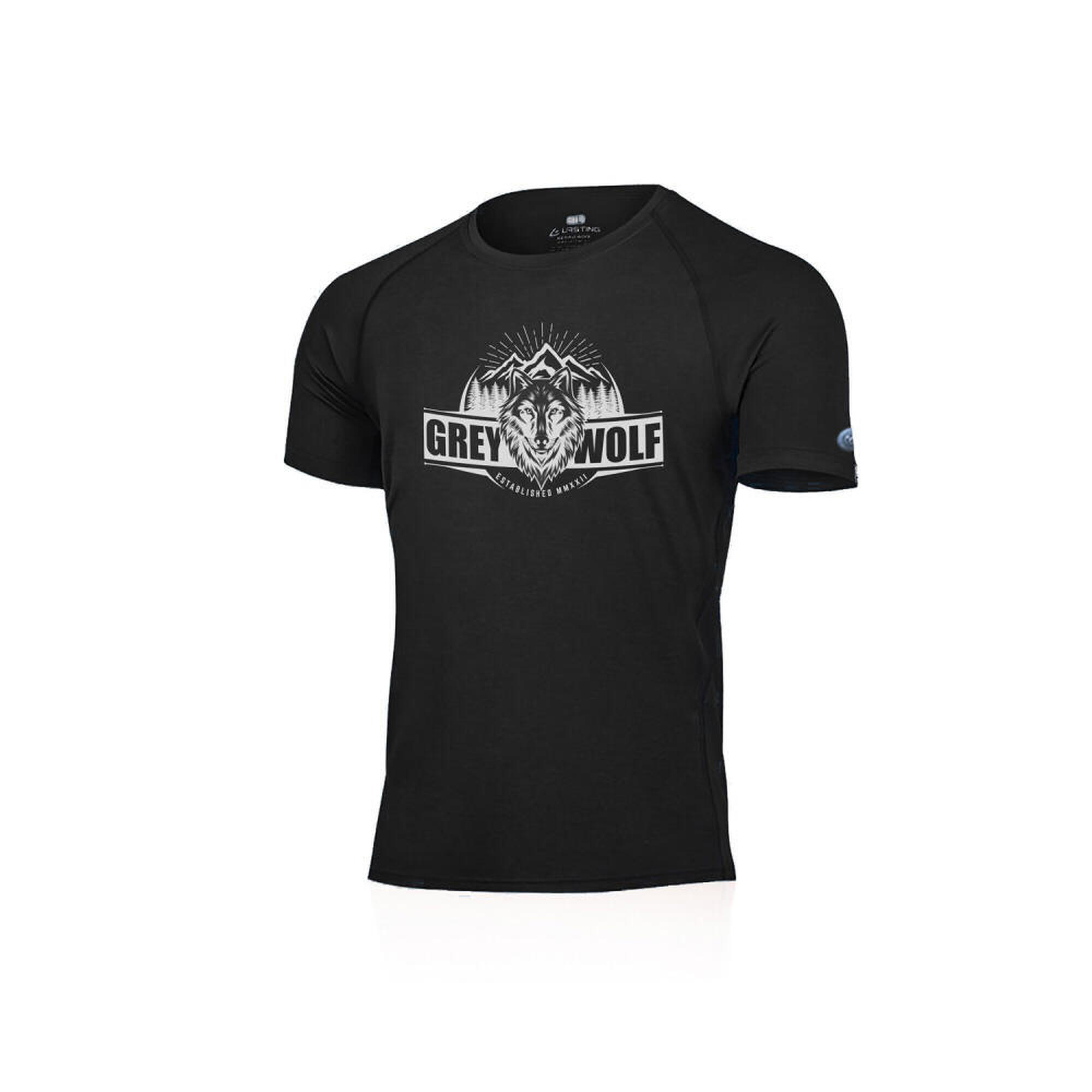 LASTING Pánské merino triko s tiskem FANG