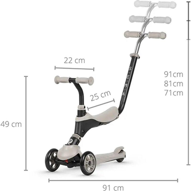 Qplay Sema Step Scoot and Ride - Trottinette d'équilibre 5-en-1 - Beige