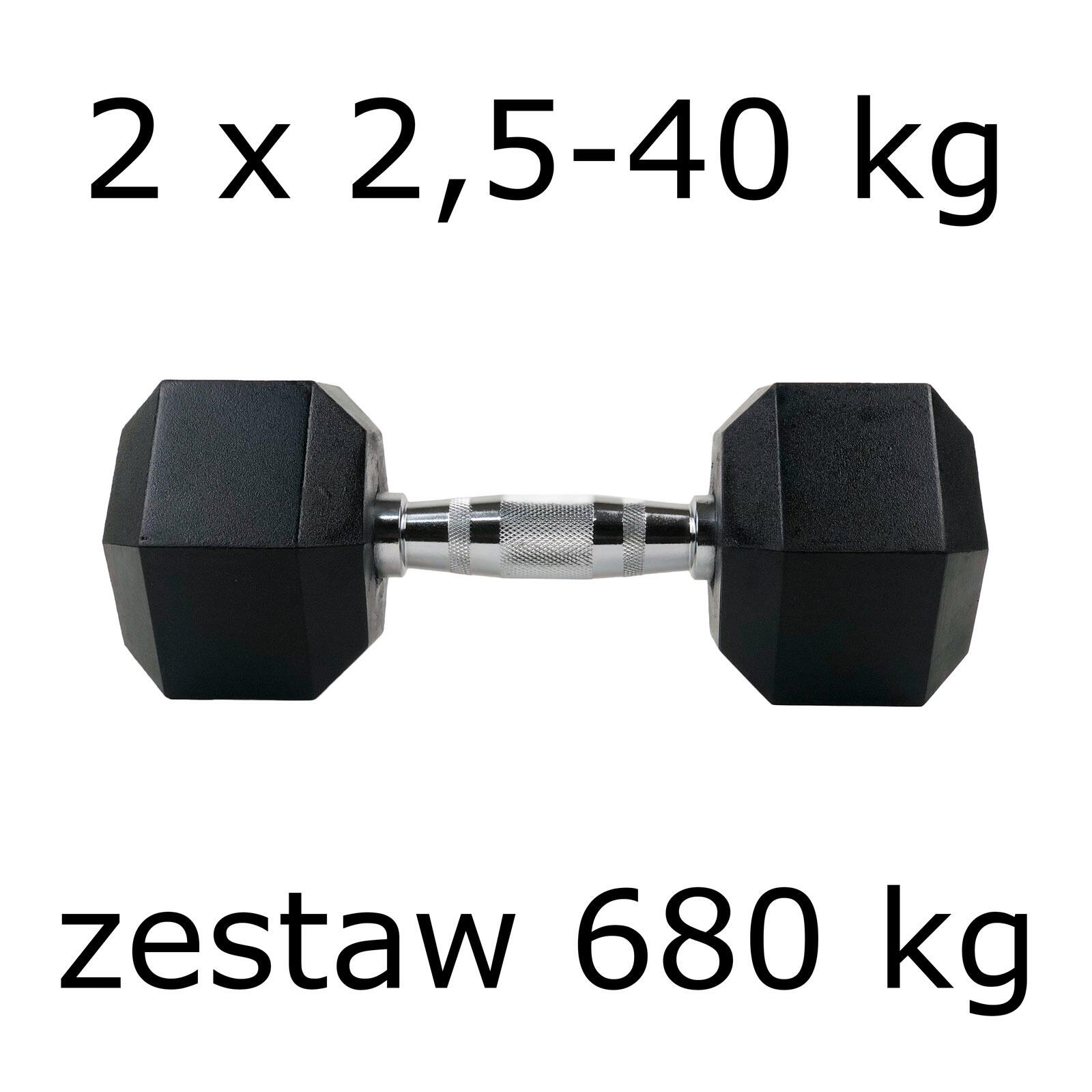 Zestaw hantli hex UNDERFIT 2 x 2,5-40 kg (680 kg) 2/8