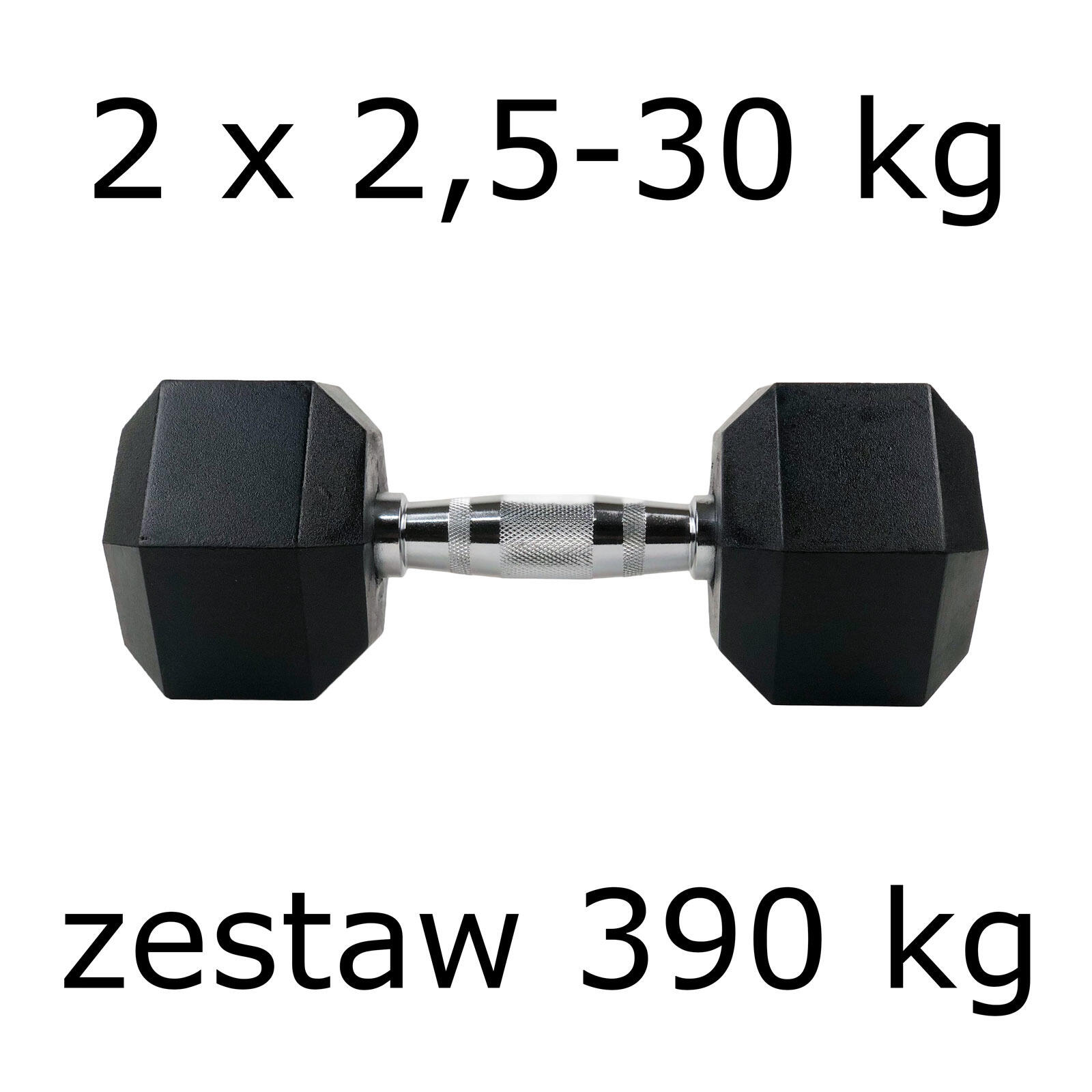 Zestaw hantli hex UNDERFIT 2 x 2,5-30 kg (390 kg) 2/8