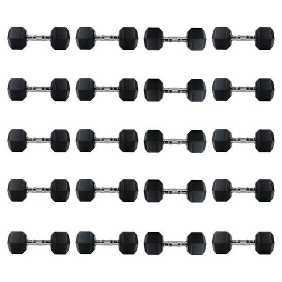 Zestaw hantli hex UNDERFIT 2 x 2,5-25 kg (275 kg)