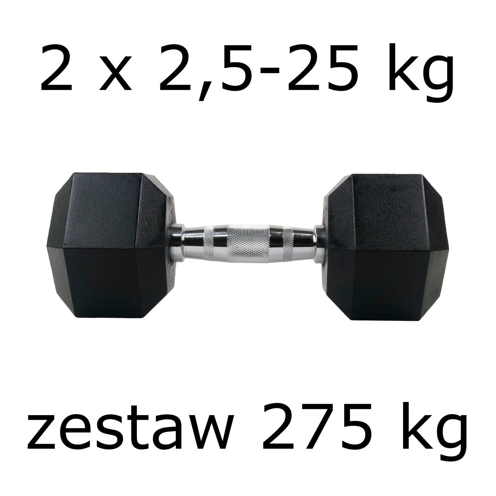 Zestaw hantli hex UNDERFIT 2 x 2,5-25 kg (275 kg) 2/8