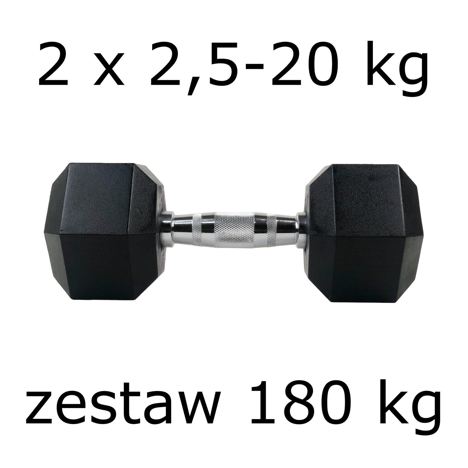 Zestaw hantli hex UNDERFIT 2 x 2,5-20 kg (180 kg) 2/8