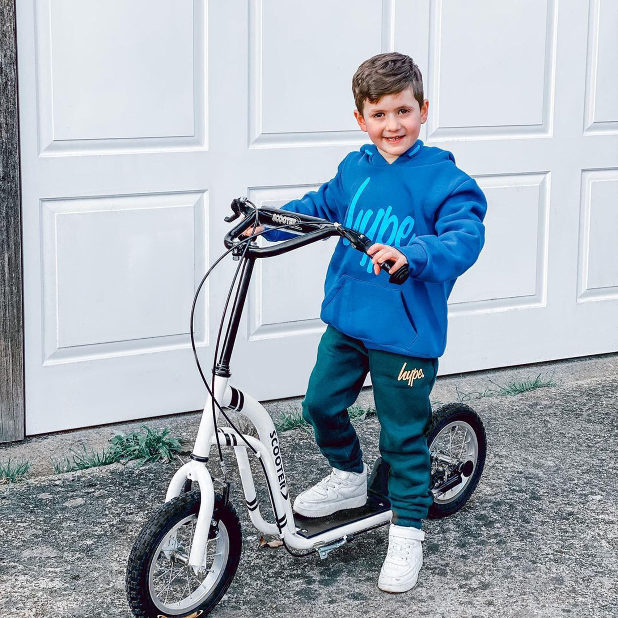 HOMCOM Monopattino per Bambini 5+ Regolabile Doppi Freni Pneumatico Gonfiabile 2/7