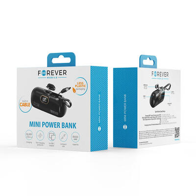 Draagbare powerbank forever mini mtb-100 22.5w 5000 mah usb-c