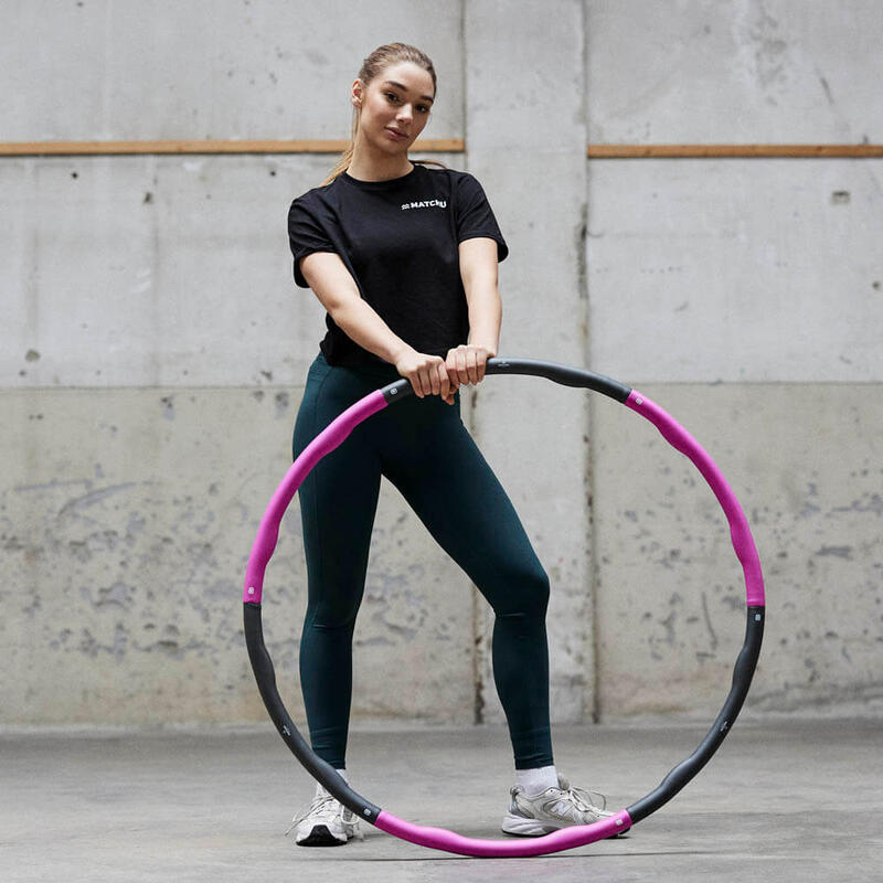 Hula hoop de fitness - Cerceau leste - Rose/Gris - Ø 100cm - 1.5kg