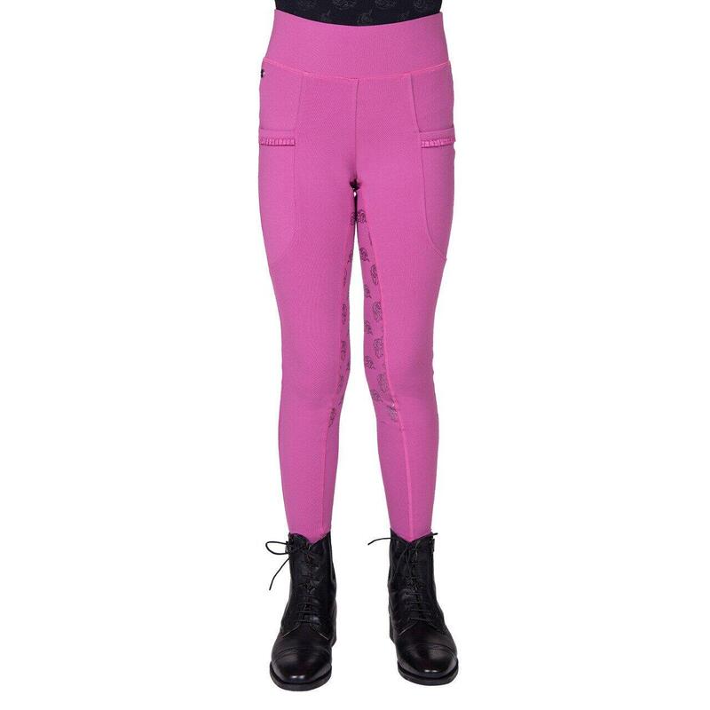 QHP Legging d'équitation Lissie Junior full grip - Popping