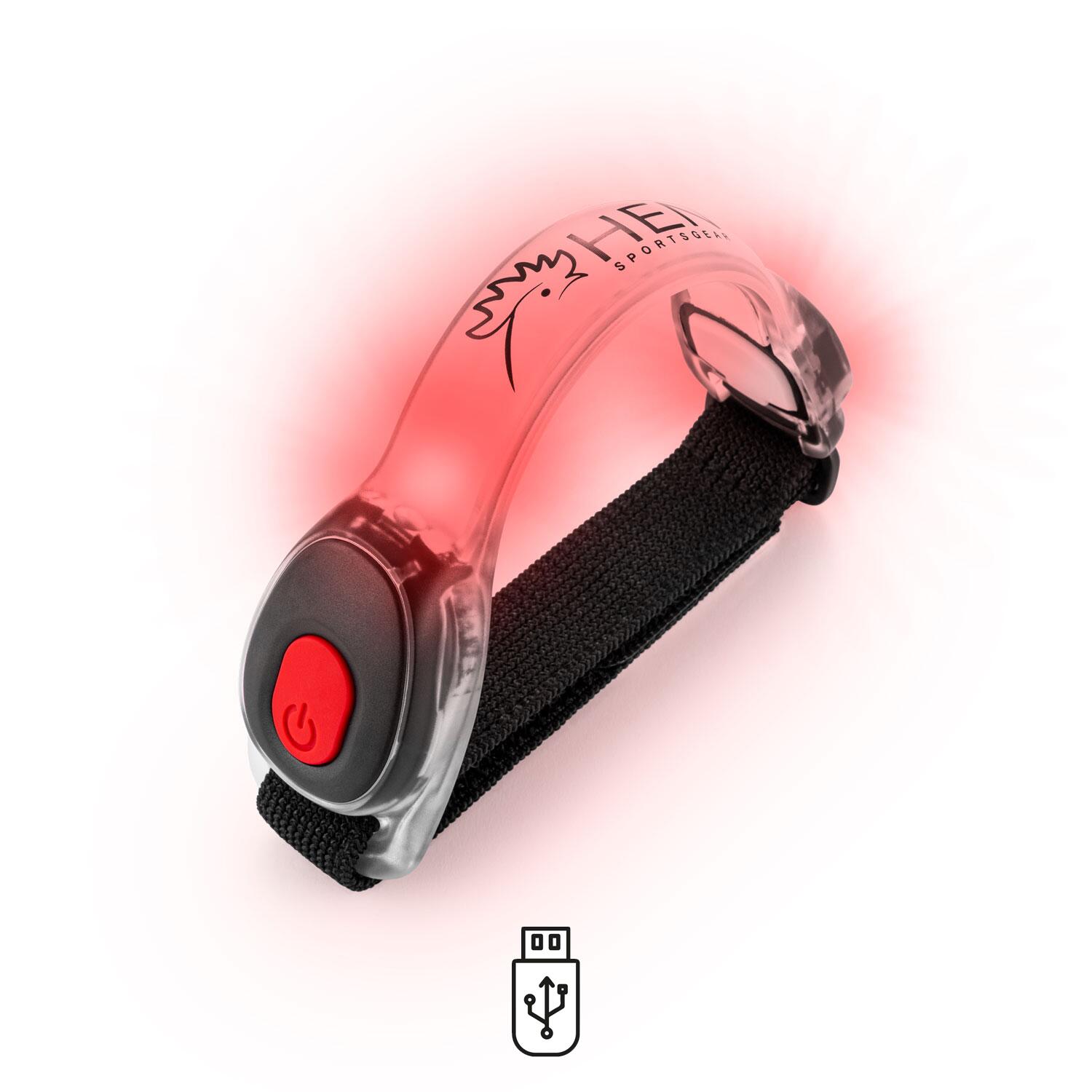 HEN SPORTSGEAR LED - Armband Verlichting - Hardloopverlichting - Rood, USB Oplaadbaar
