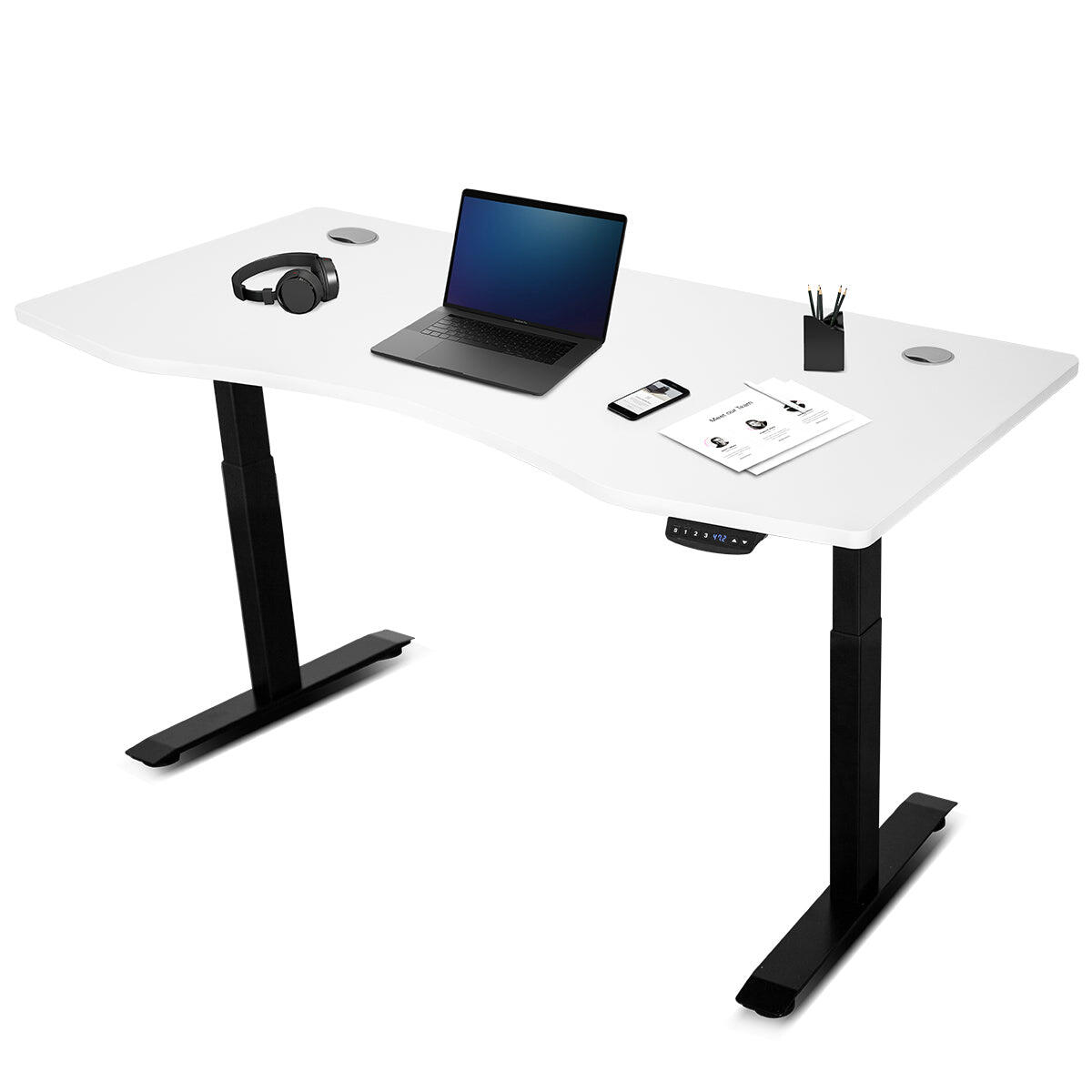 Lifespan Fitness ErgoDesk AUTO Series Automatic Standing 150cm in White & Black