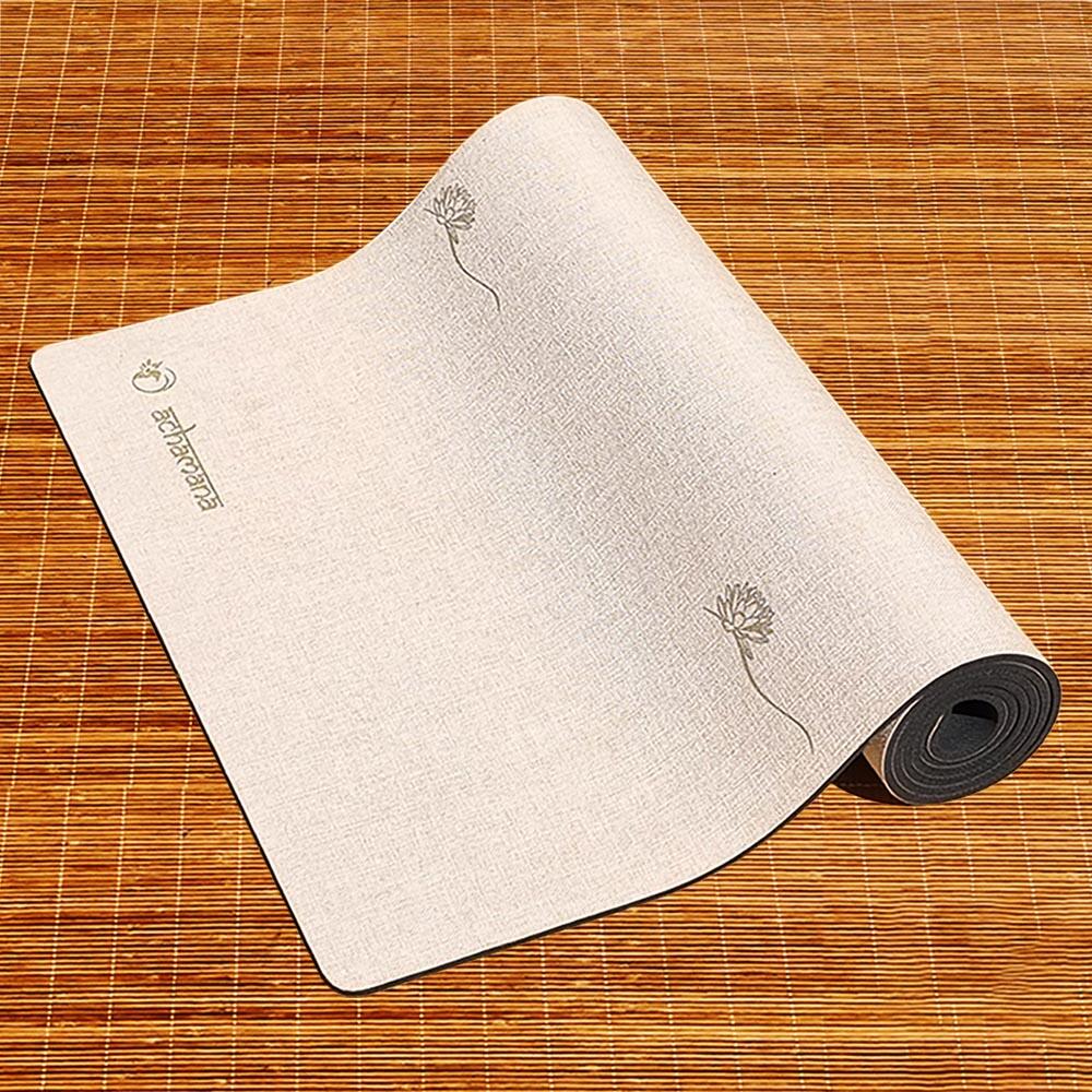 Tapete de yoga caucho natural & cáñamo 4,5mmx68cmx1,83m Flor de loto 4/7