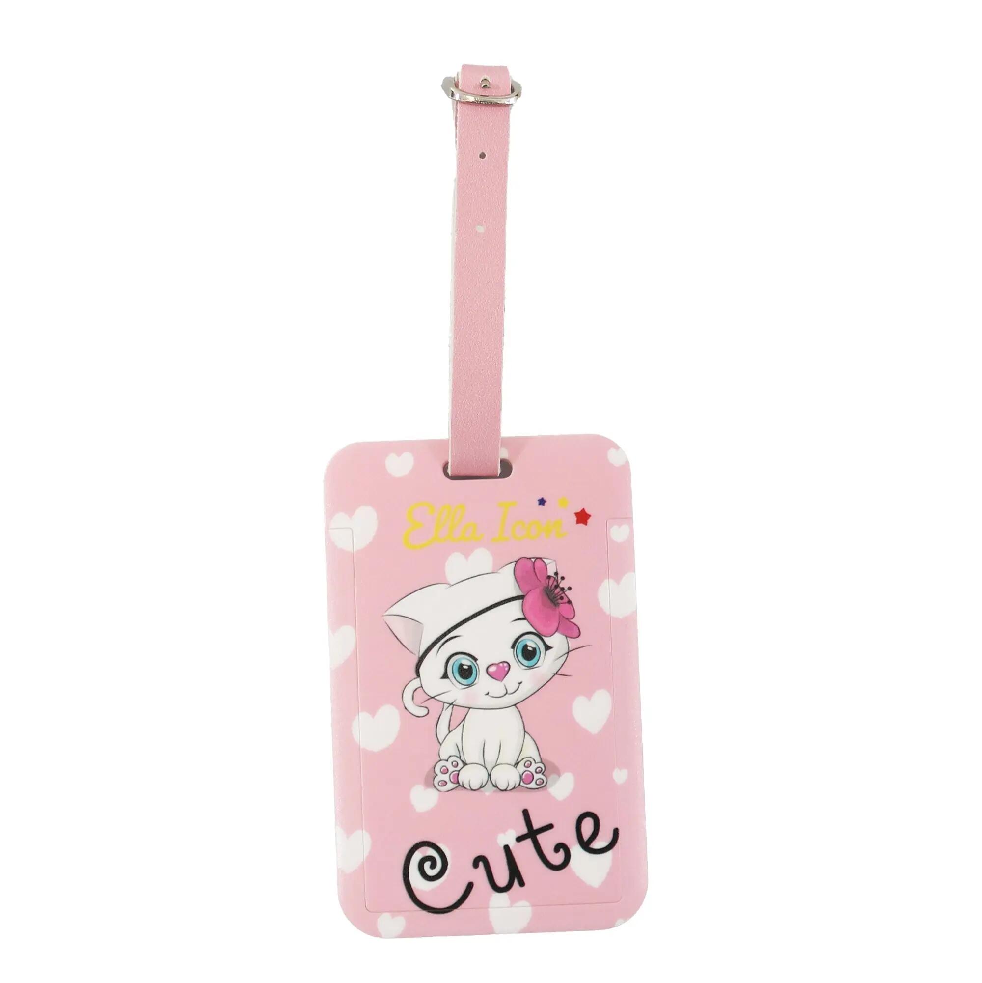Eticheta de identificare bagaje Cute Cat Roz 11X7 cm 2/2