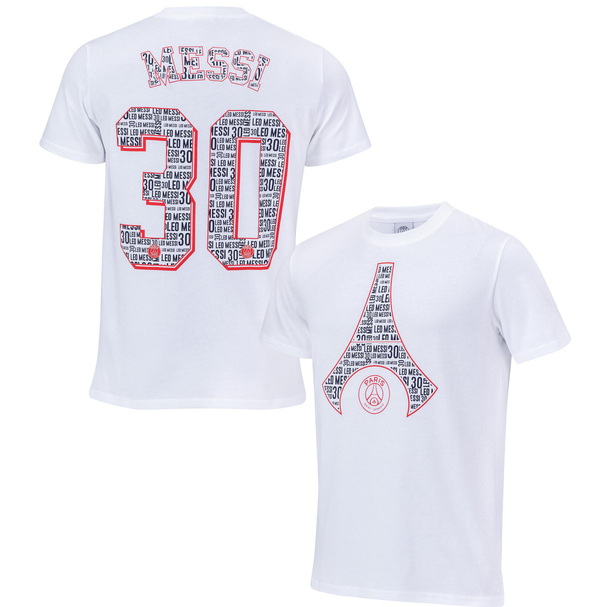 Psg - T-shirt Enfant Lionel Messi Psg - Collection Officielle Paris Saint Germain - T-shirt Manches Courtes - Blanc -  3 À 4 Ans - Decathlon