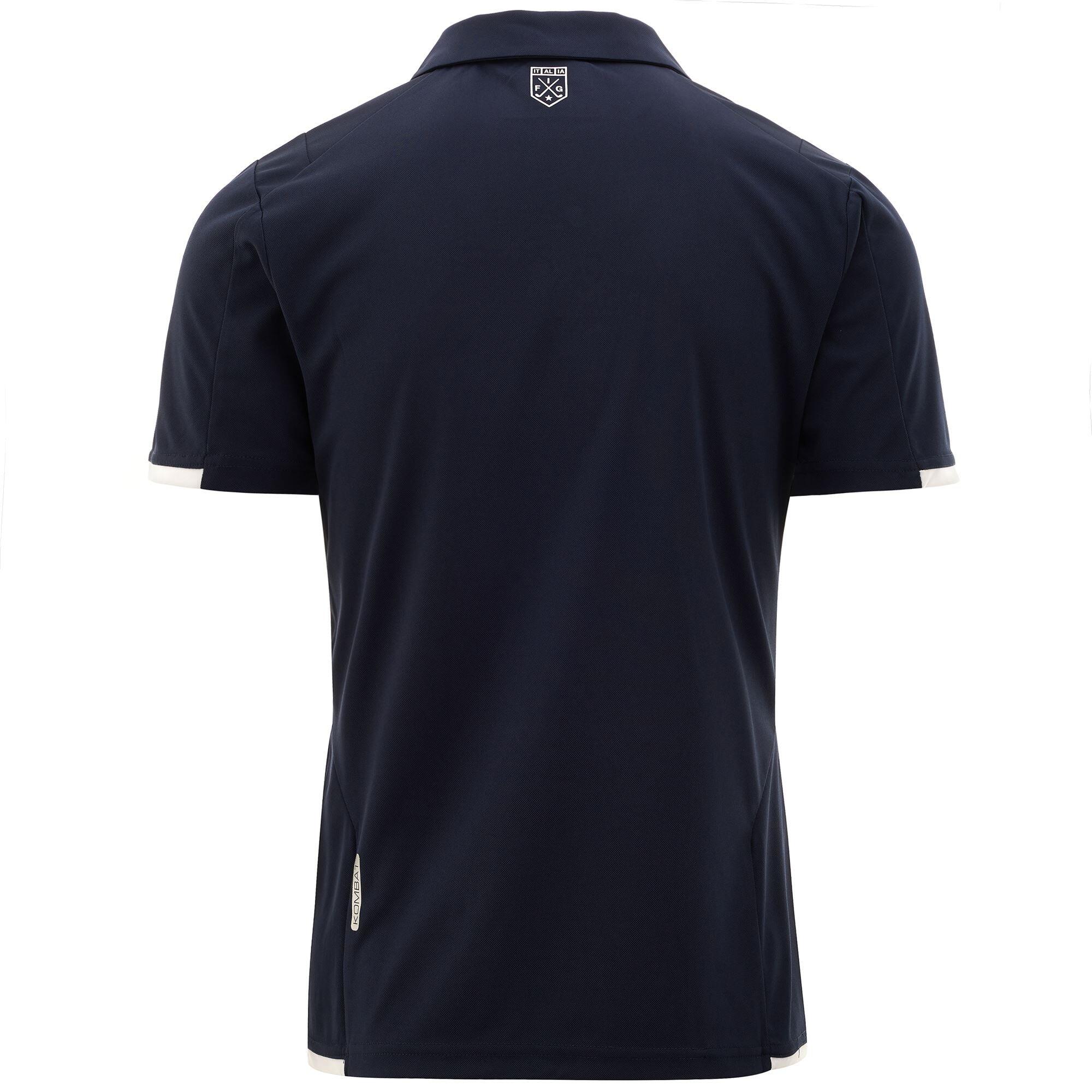 Polo da bambino in poliestere blu da golf 3/5