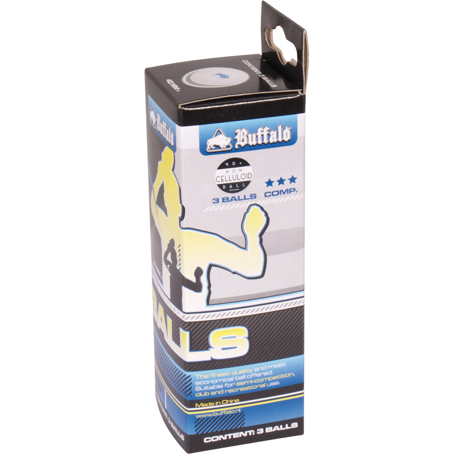 Tafeltennisballen Buffalo Competitie 3* 3st. 2/3