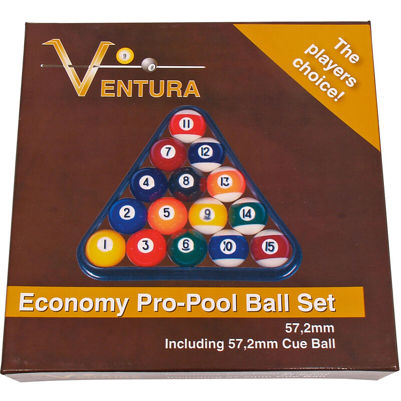 Set billes de billard - Ventura Economy 57.2 mm - multicolore