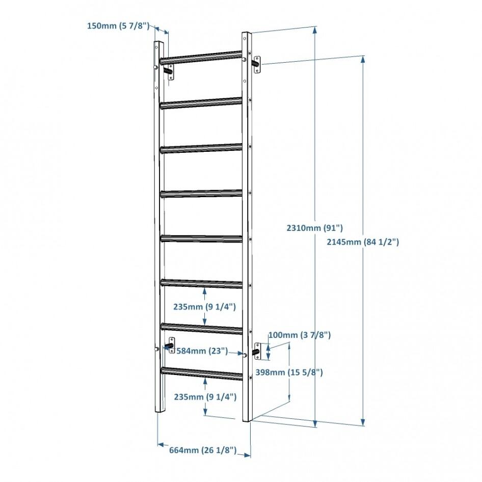 Espalier BenchK Series 2 67x230x67 cm brown/black solid 150 kg 7/7