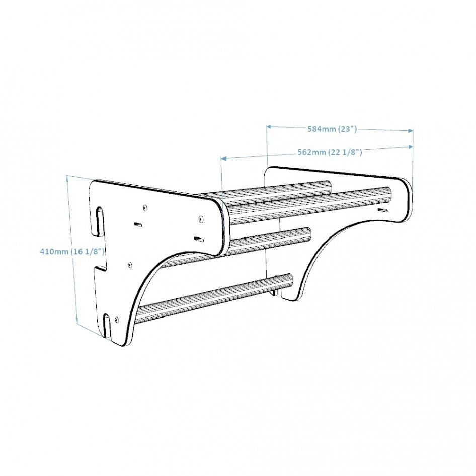 BenchK Pull-Up Bar for Wall Bars Series 1, Wood, Adjustable 58 cm 7/7