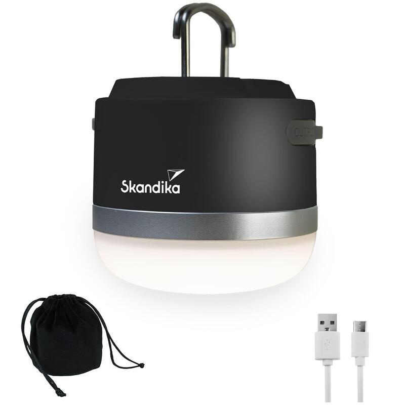 Lampe de camping LED - Tarfala - Rechargeable USB - Autonomie 110h - Noir