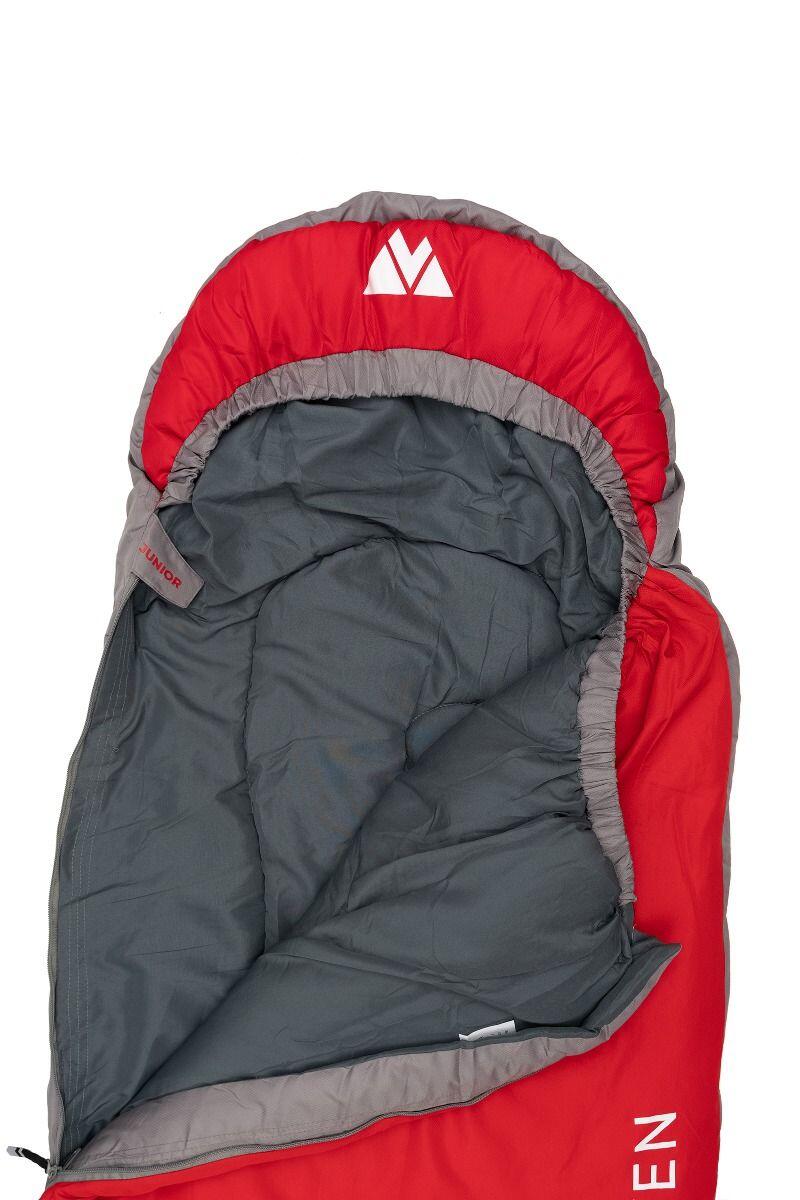 sacco a pelo da campeggio per bambini Volven Junior 130-160/75 cm rosso destro 4/7