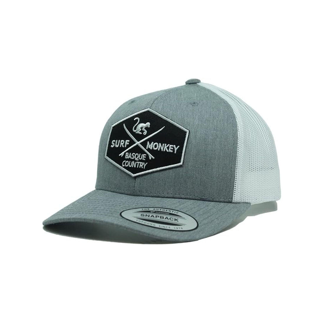 SURF MONKEY Trucker-Cap - 6 Panels / Erwachsene / Einheitsgröße (Grau / Weiß)