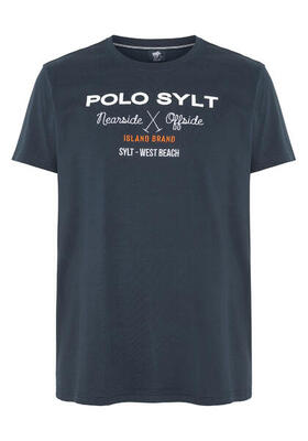 T-Shirt mit Pigment-Print im Label-Look