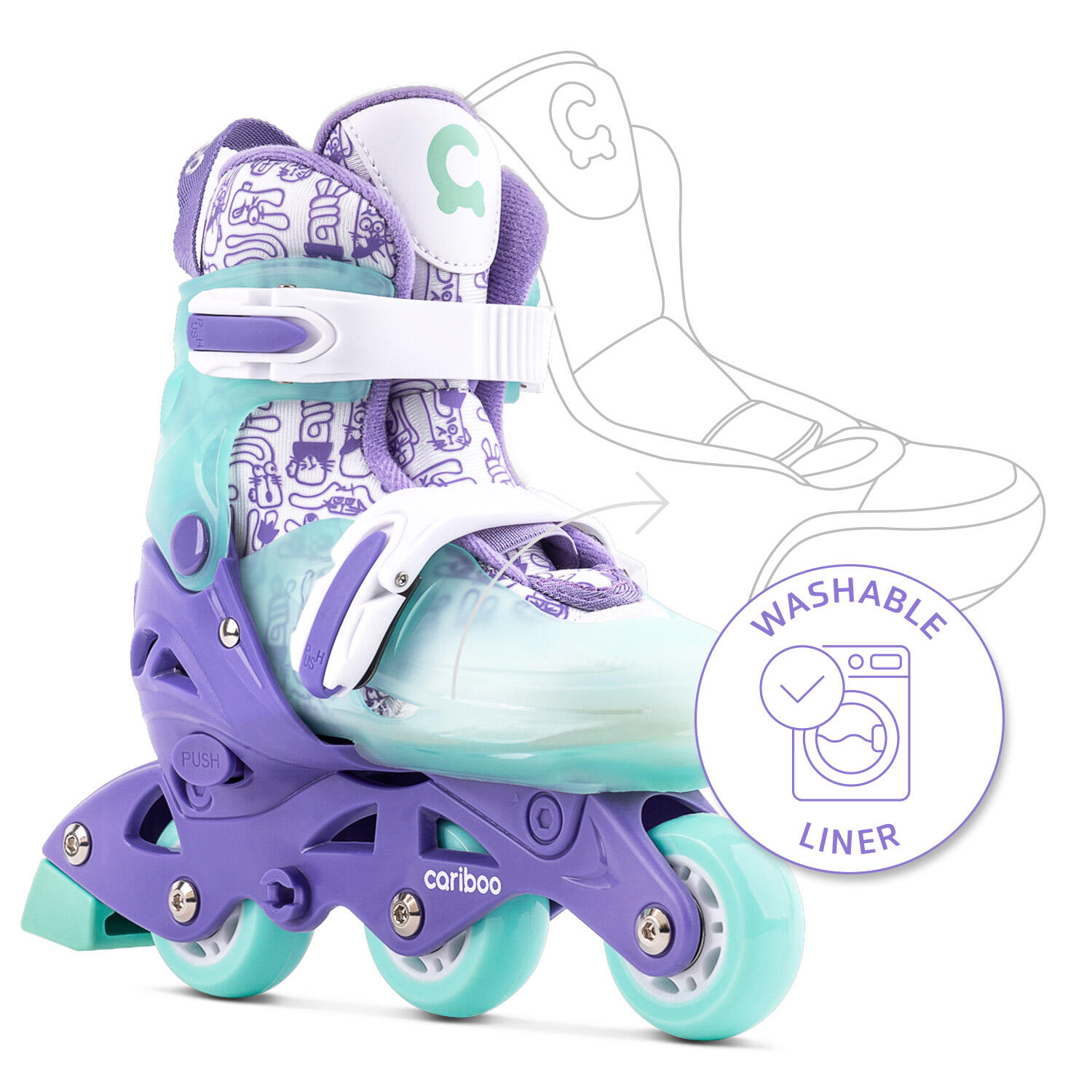 Verstelbare skates voor kinderen Cariboo Step 1 - Paars 3/7