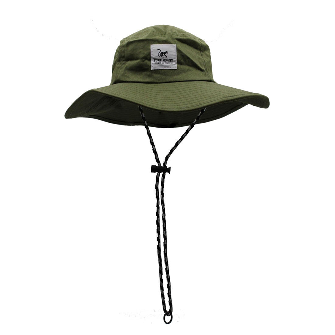 SURF MONKEY Hut - Baumwolle - Breite Krempe / Erwachsener / Einheitsgröße (Olive)