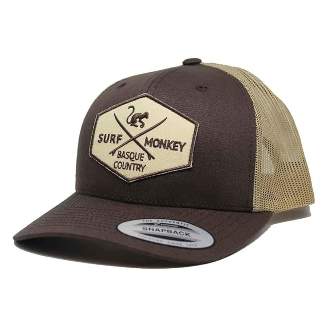 SURF MONKEY Trucker-Cap - 6 Panels / Erwachsene / Einheitsgröße (Braun / Schwarz)