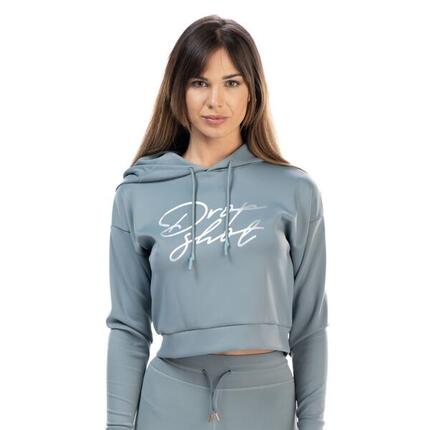 Damen Padel-Tennis Sweatshirt, kurzer Schnitt - Drop Shot Musgo, dunkelgrün