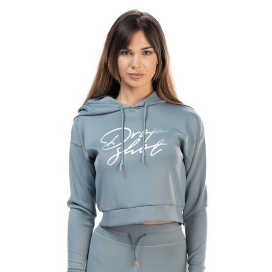 Damen Padel-Tennis Sweatshirt, kurzer Schnitt - Drop Shot Musgo, dunkelgrün
