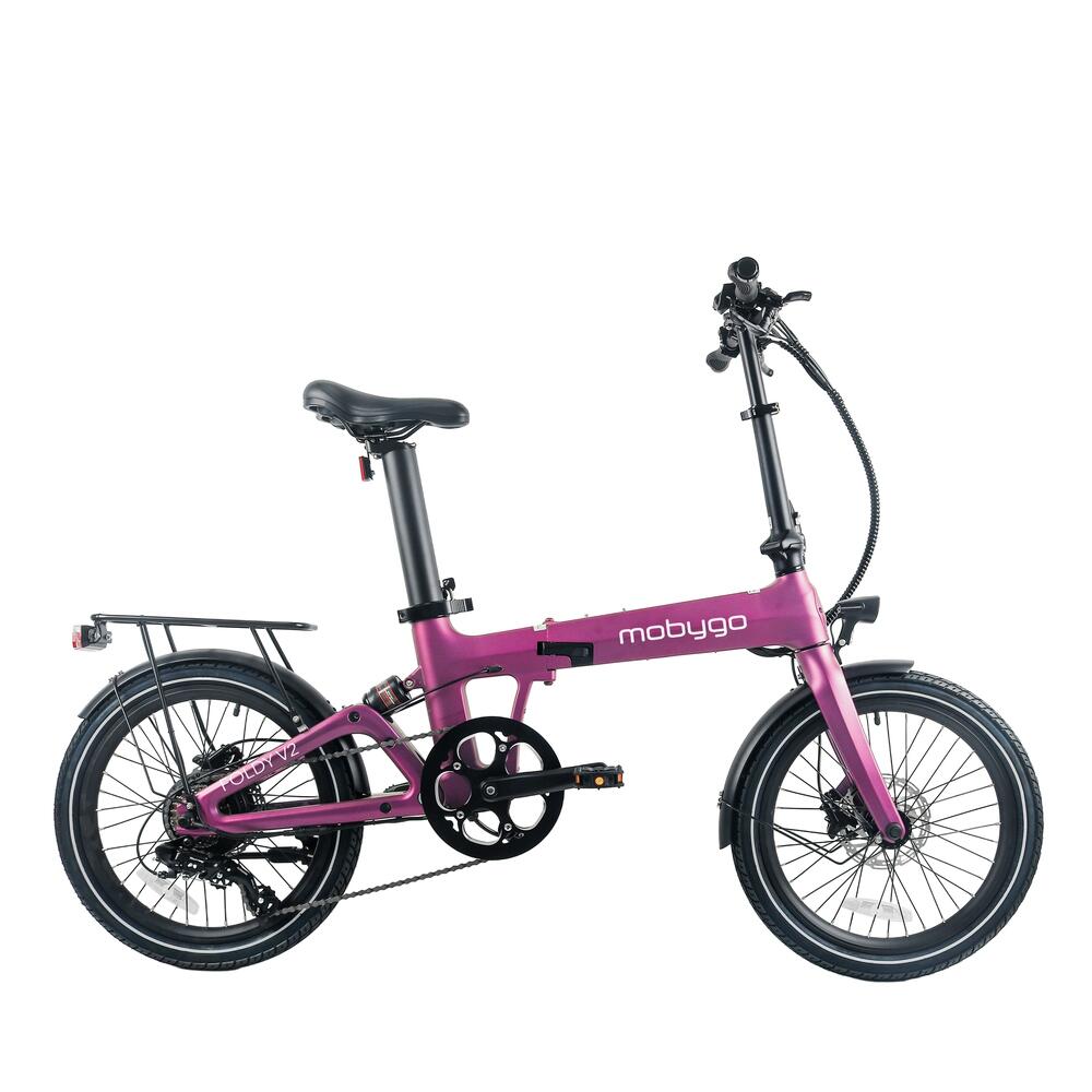 MOBYGO Foldy V2 folding bike, purple, MOBYGO