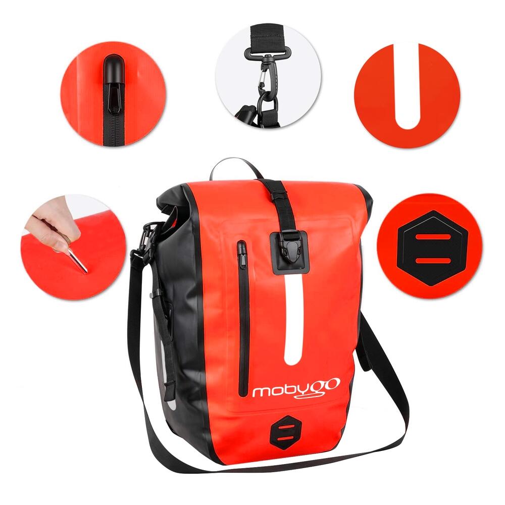 Wasserdichte Fahrradtasche MOBYGO CB25L, rot 5/7
