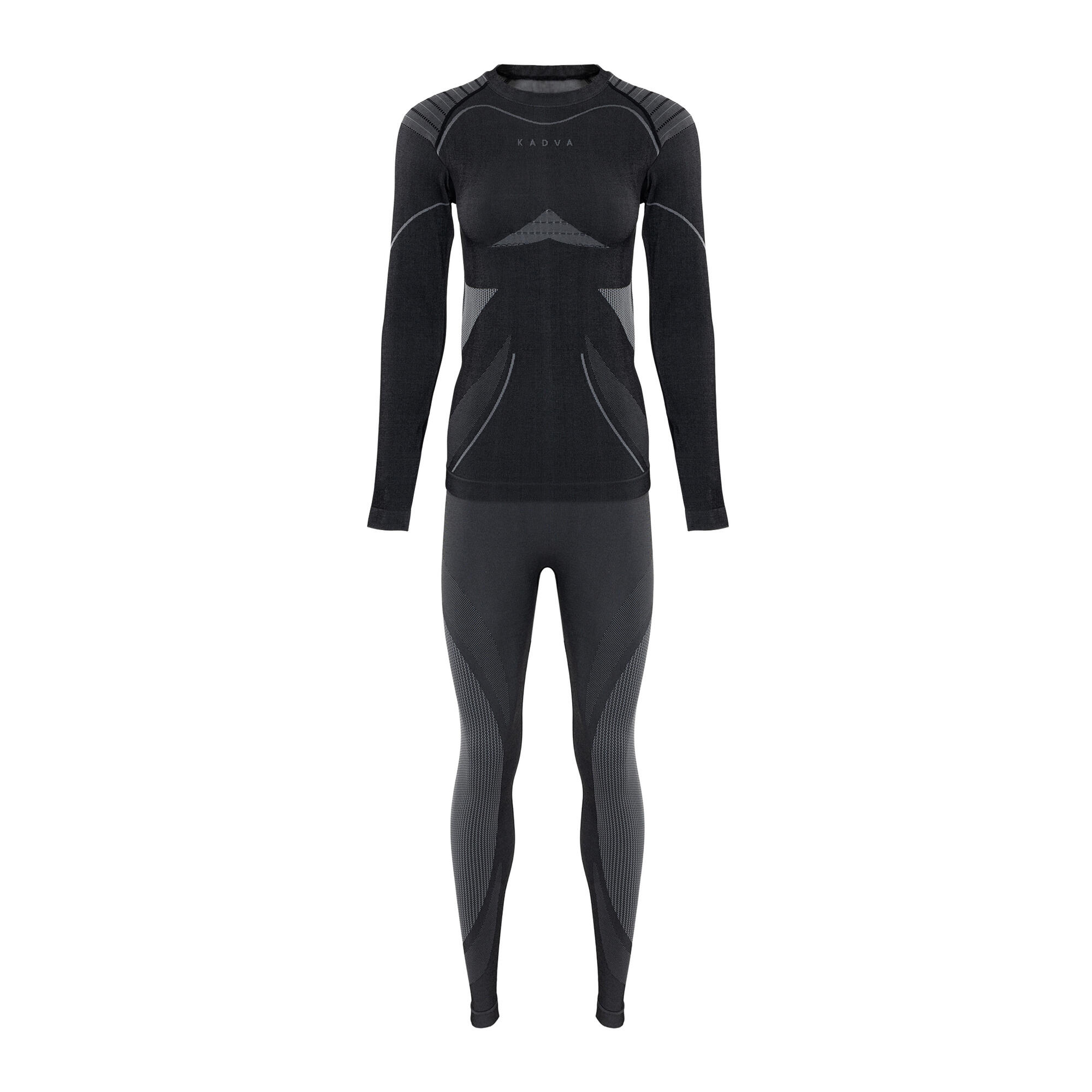 Kadva streif w conjunto de roupa interior termoativa feminina