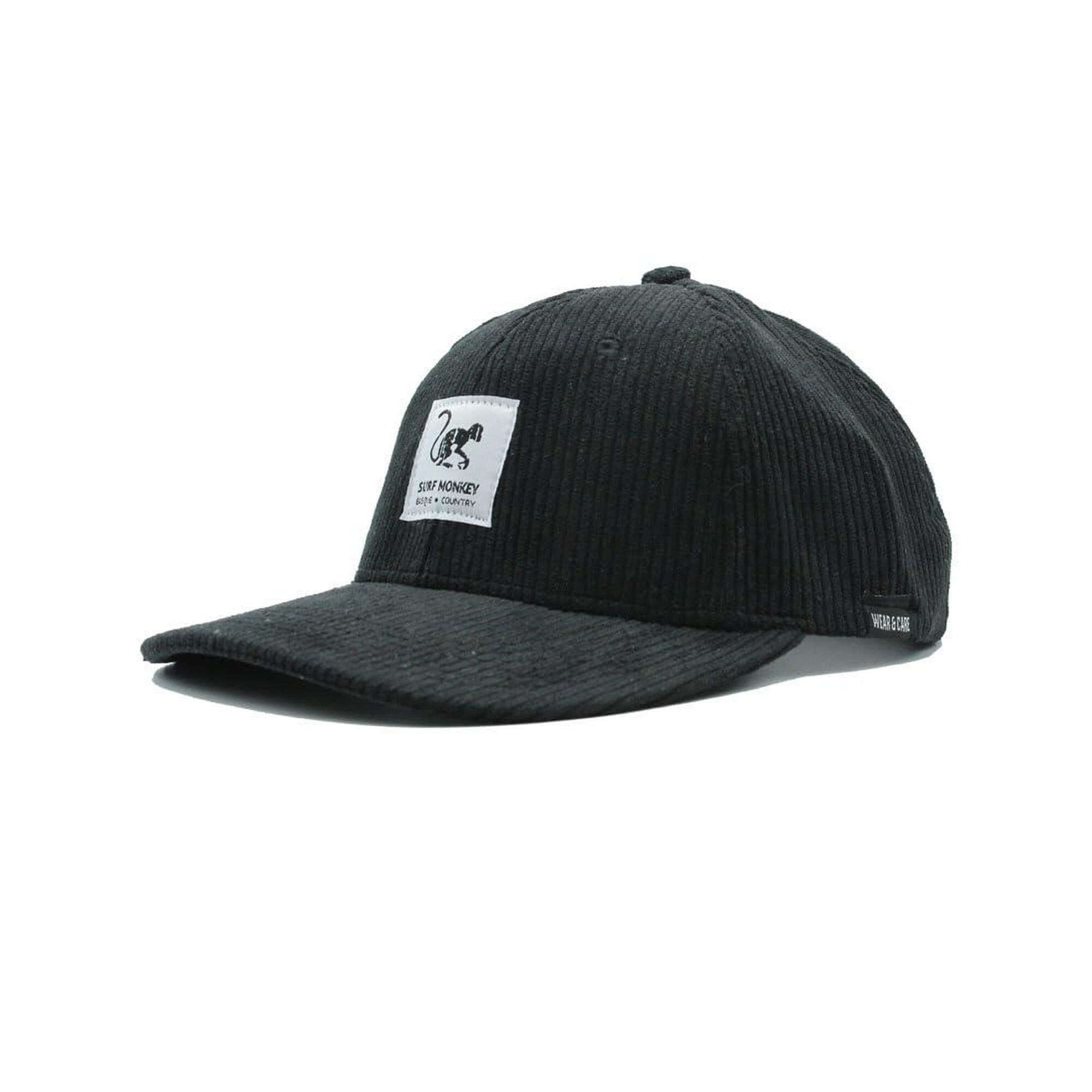 Surf Monkey - Casquette De Baseball -velours Côtelé - Recyclé / Adulte /taille Unique (noir) - Casquette - Noir - Taille Unique - Decathlon
