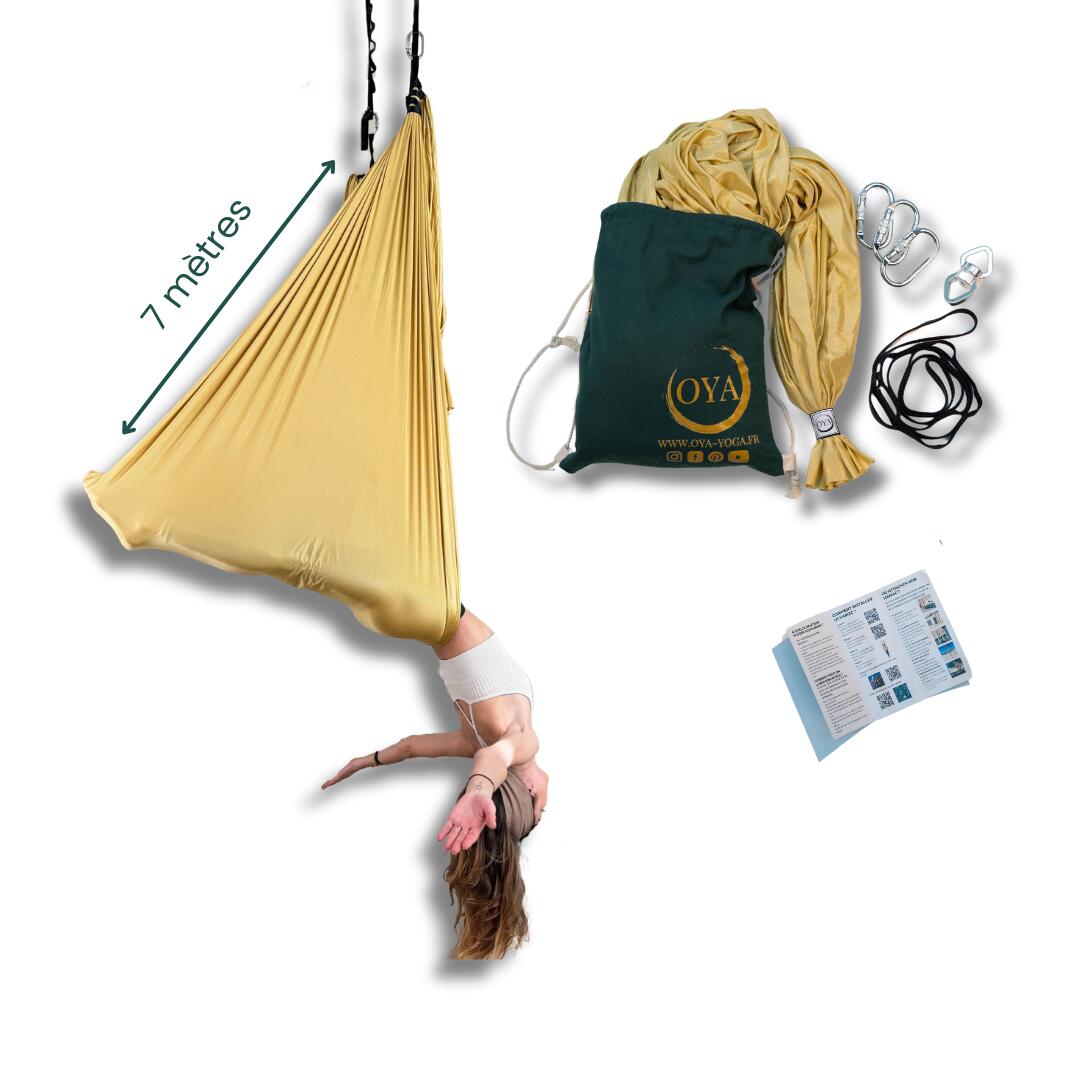 Oya Yoga - Kit Complet Hamac Aérien 7m Or Soleil - Balançoire - Jaune|orange - 7 M - Decathlon