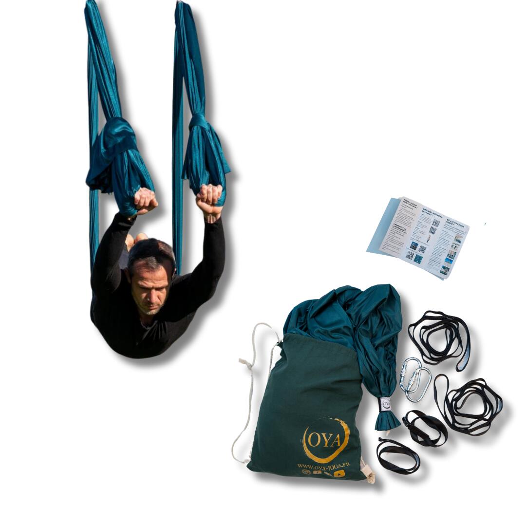 Oya Yoga - Kit Yoga Aérien Étriers 5m Vert Forêt - Balançoire - Vert - Decathlon