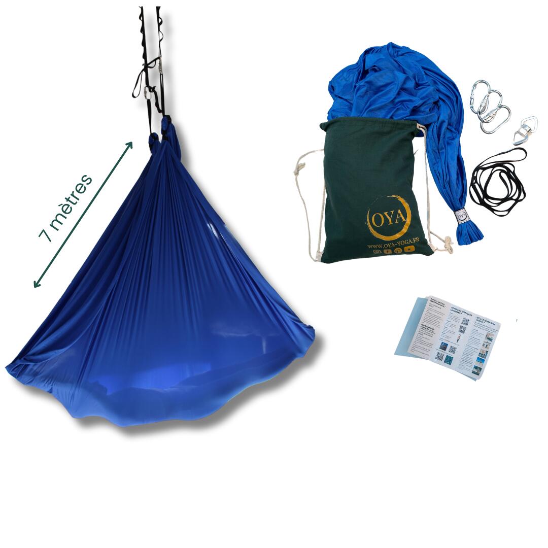 Oya Yoga - Kit Complet Hamac Aérien 7m Bleu Roi - Balançoire - Bleu - 7 M - Decathlon