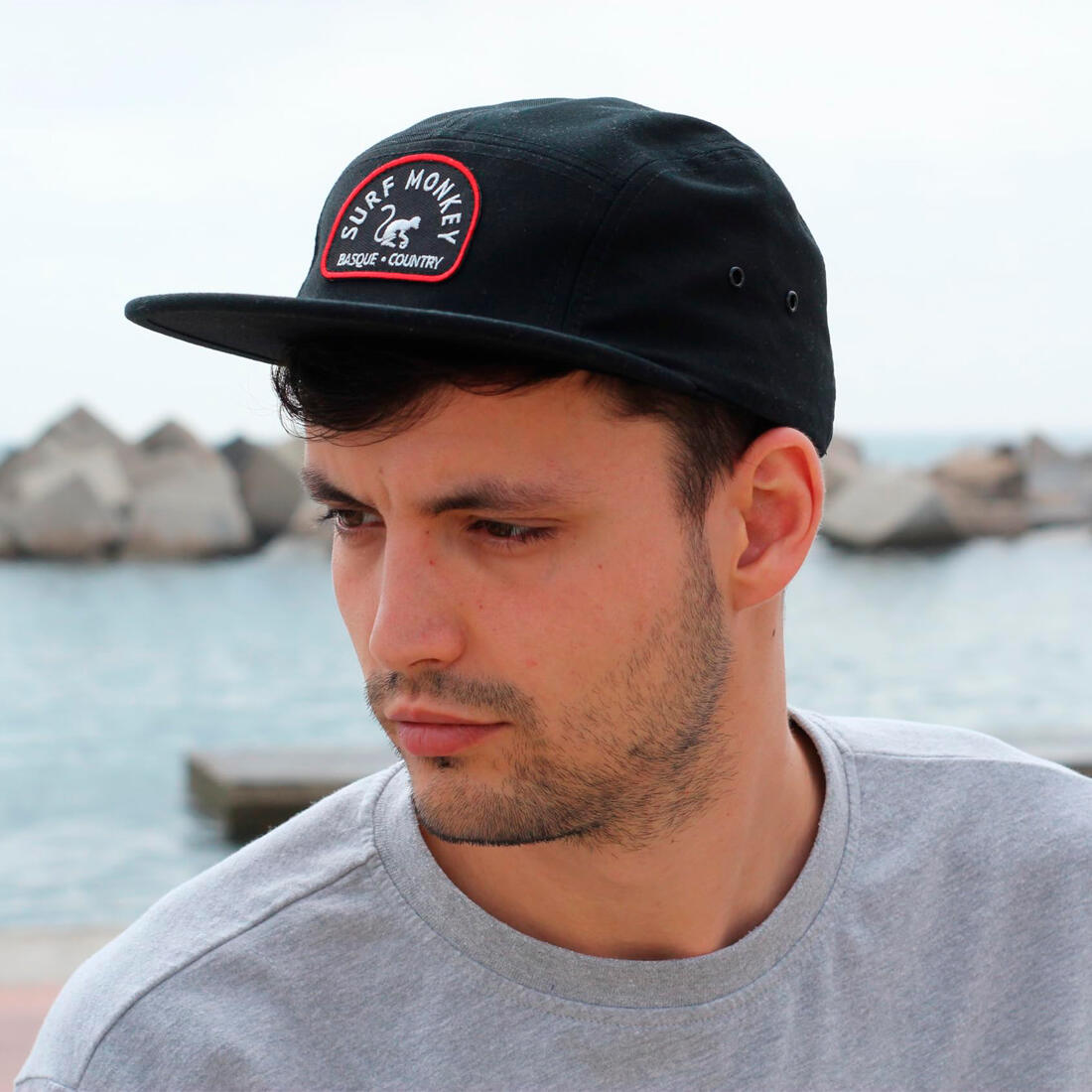 Gorra 5 Paneles - Visera Plana - Jockey / Adulto / Talla única (Negro) 4/6