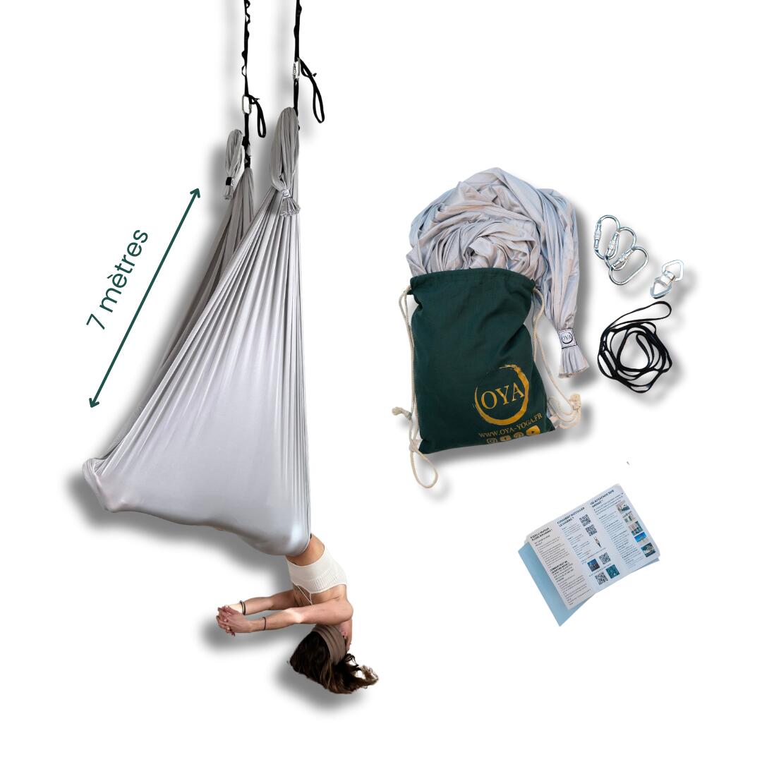 Oya Yoga - Kit Complet Hamac Aérien 7m Argent - Balançoire - Gris - 7 M - Decathlon