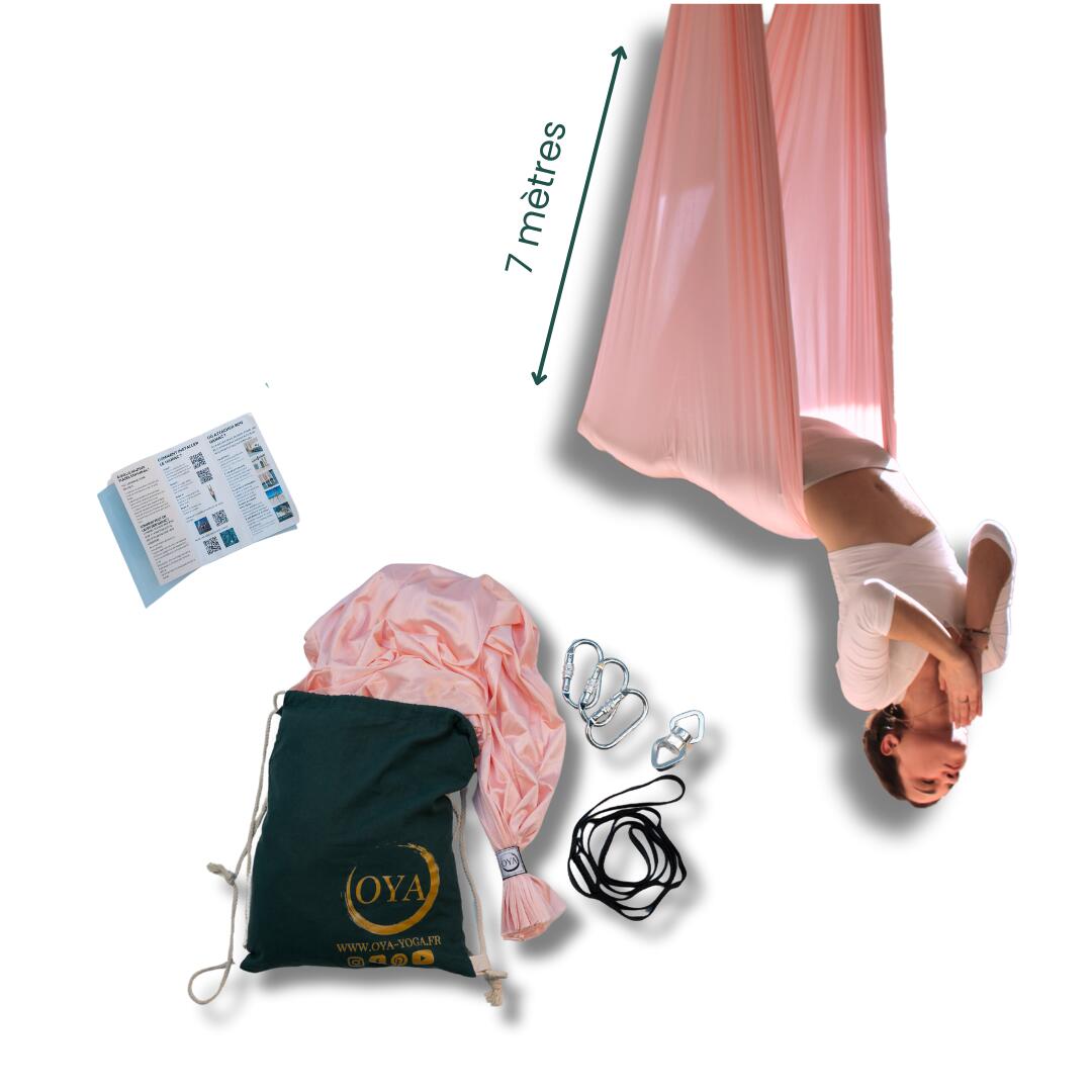 Oya Yoga - Kit Complet Hamac Aérien 7m Rose Caresse - Balançoire - Rose - 7 M - Decathlon