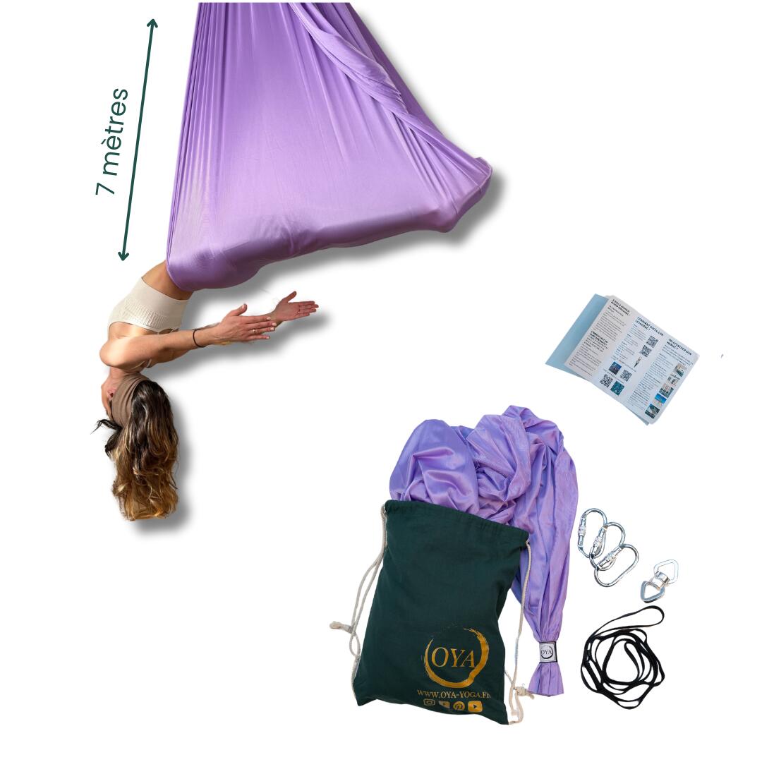 Oya Yoga - Kit Complet Hamac Aérien 7m Lilas - Balançoire - Violet - 7 M - Decathlon