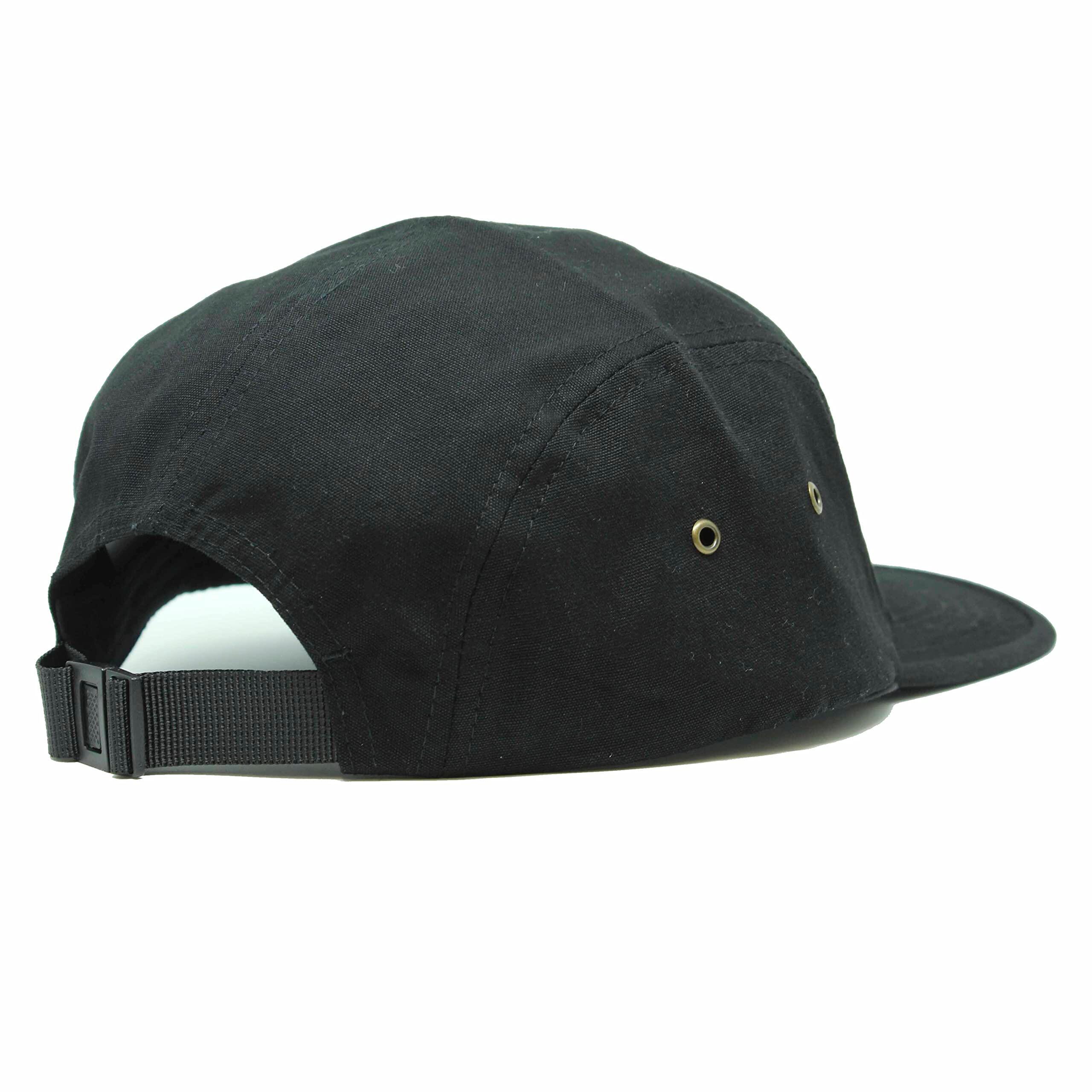 Casquette 5 panneaux - Visière plate - Jockey / Taille unique (Noir) 2/5